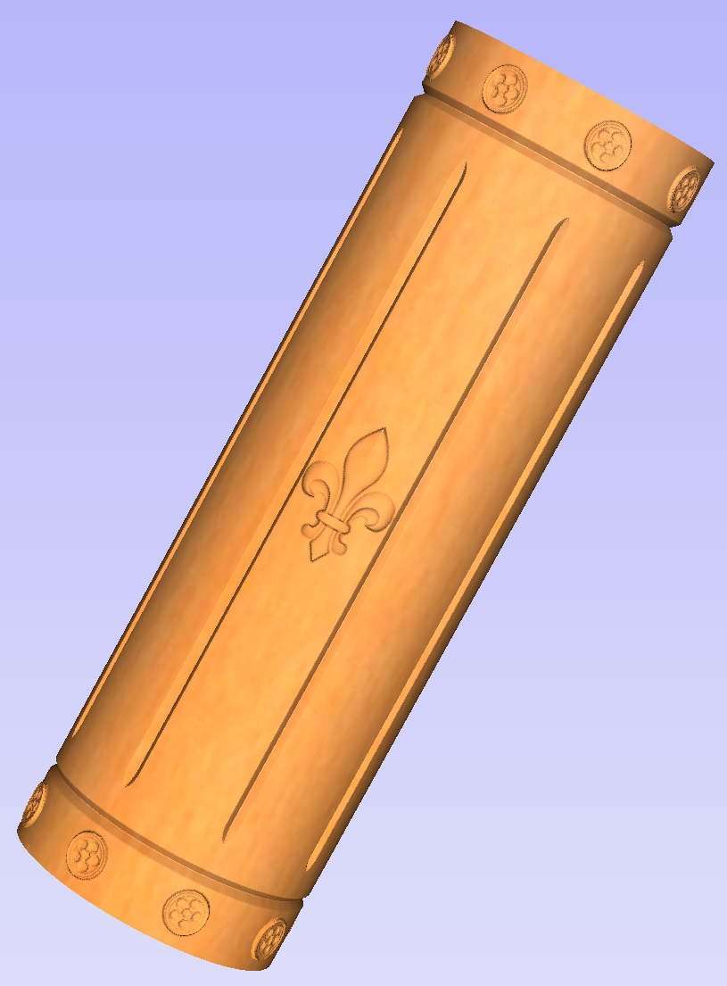 Fluted column with added 3D clipart